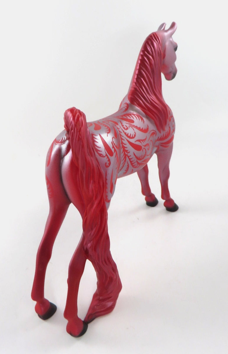 POINSETTIA -- OOAK RED CHRISTMAS DECORATOR  PEBBLE  BY DAWN QUICK WHS19