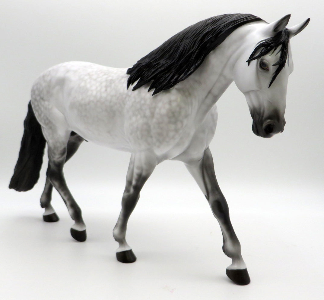 Polar Vortex-OOAK Dapple Grey Irish Draft Painted by Ellen Robbins  SHCF 2022