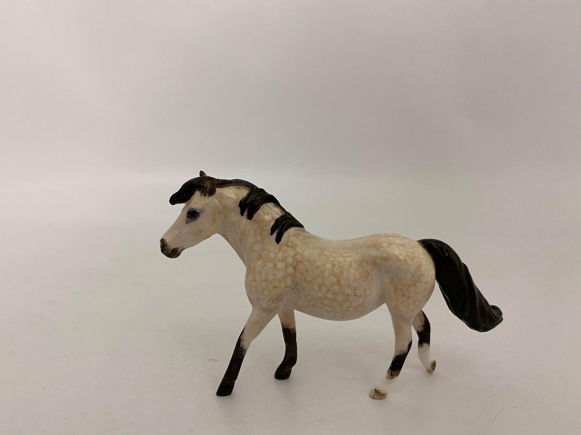 Itsy-OOAK Dapple Buckskin Pony Chip Painted By Andrea Thompson 12/30/20