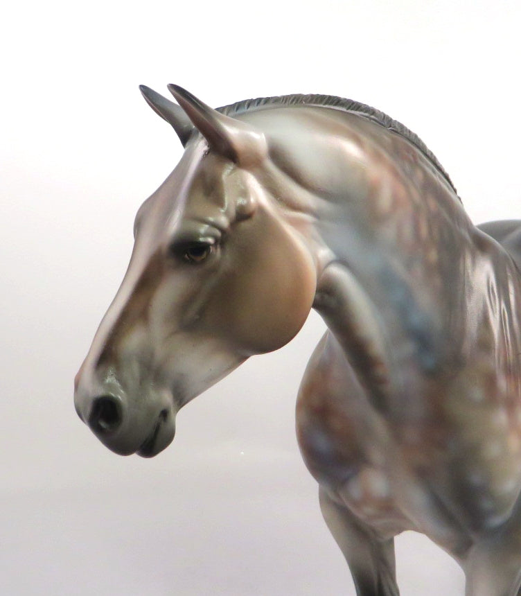 PRETTY ME PARTY-OOAK DAPPLE ROSE GREY HEAVY DRAFT MODEL HORSE PJ2020
