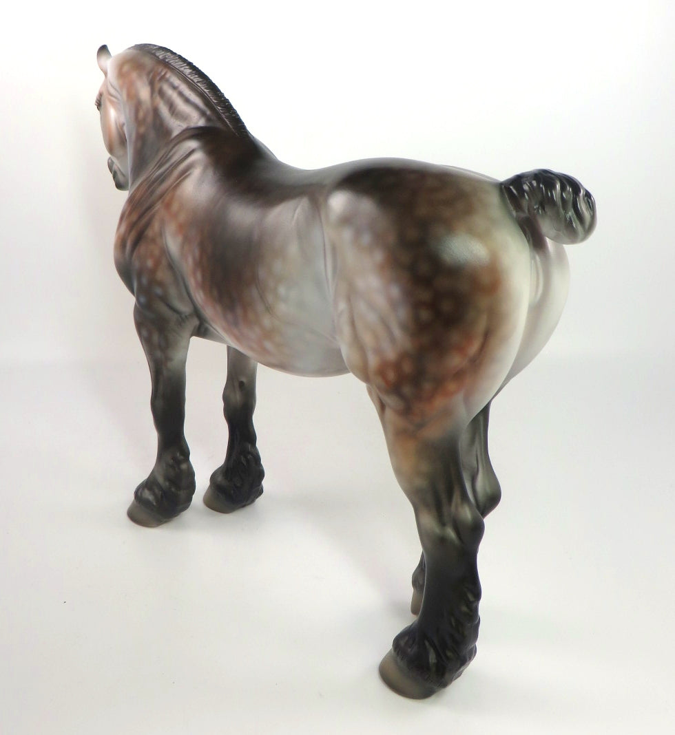 PRETTY ME PARTY-OOAK DAPPLE ROSE GREY HEAVY DRAFT MODEL HORSE PJ2020