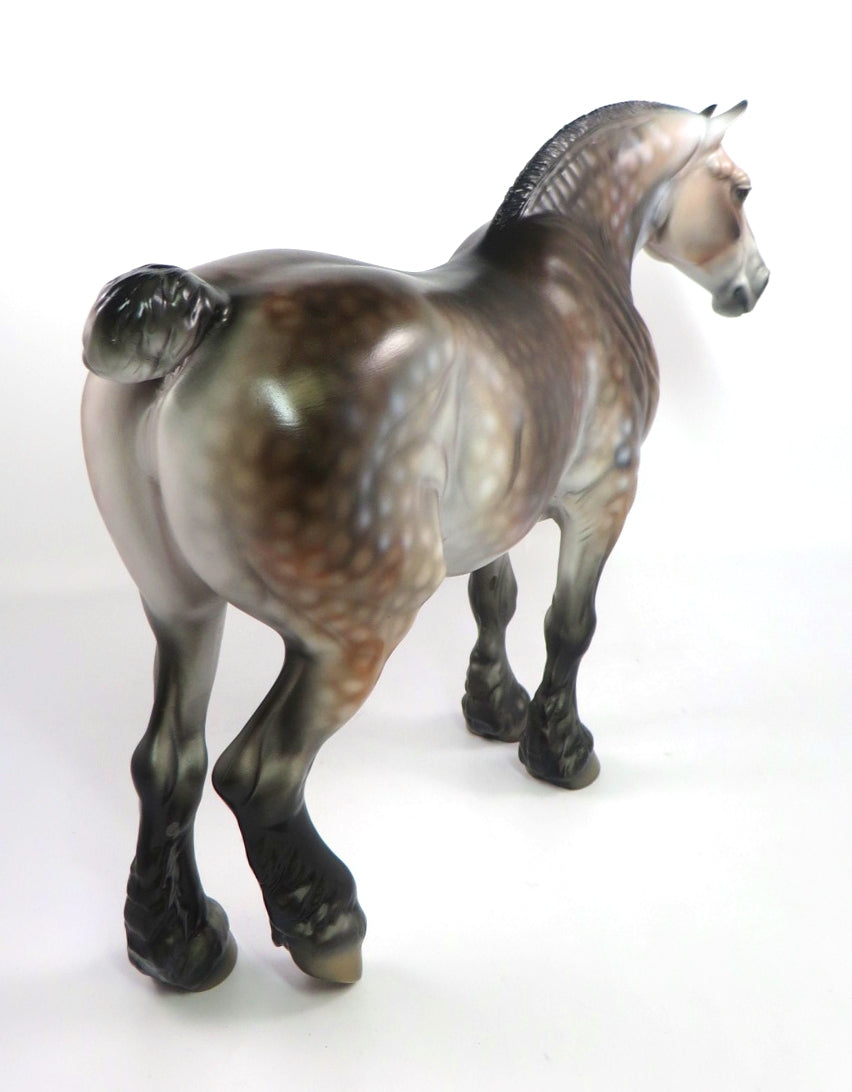 PRETTY ME PARTY-OOAK DAPPLE ROSE GREY HEAVY DRAFT MODEL HORSE PJ2020