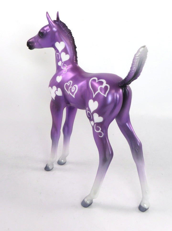 PRINCE OF HEARTS-OOAK PURPLE HEART ARABIAN FOAL MODEL HORSE 2/13/20
