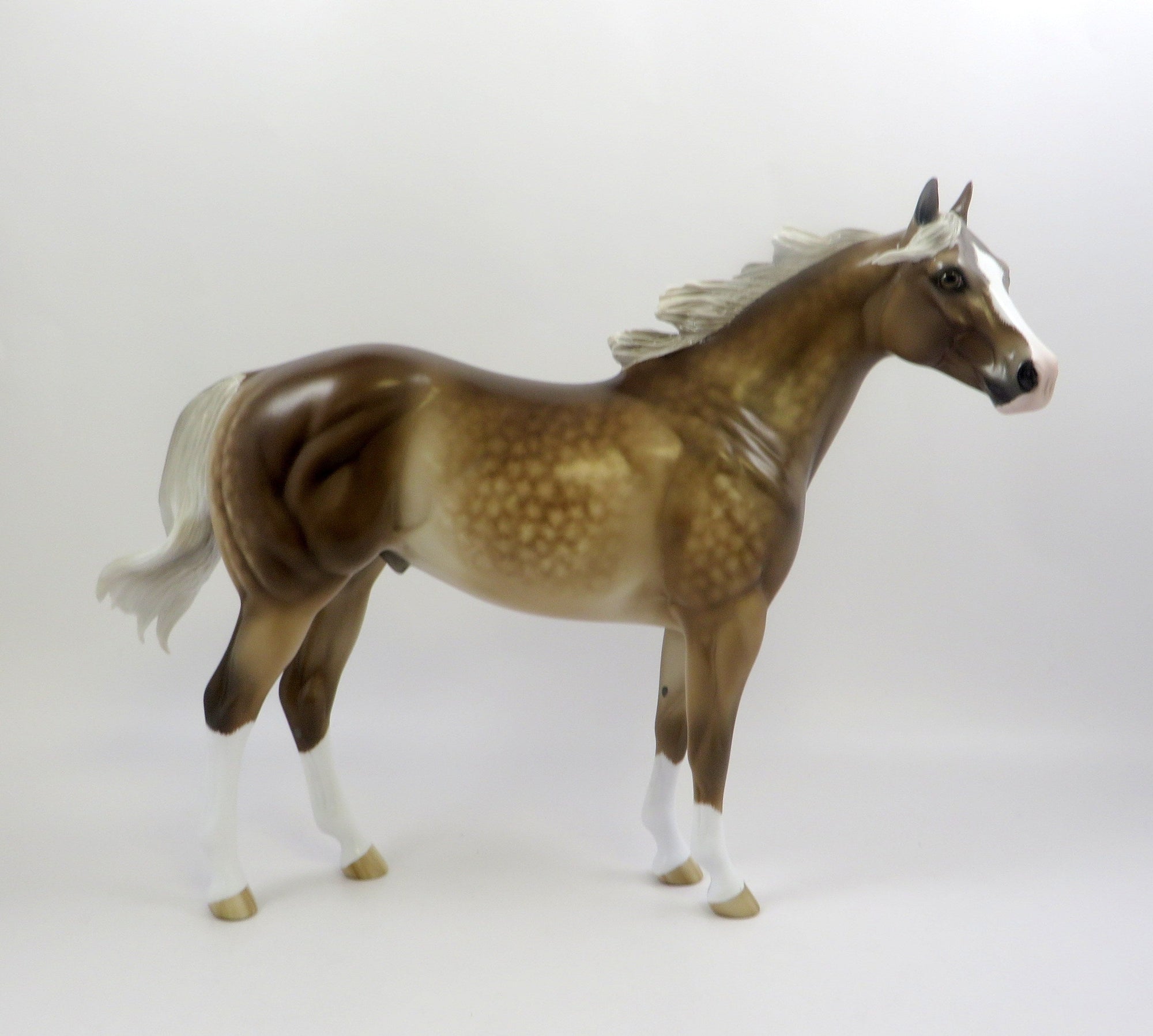 PUMPED UP-OOAK DAPPLE CHESTNUT ISH MODEL HORSE EQ 2019
