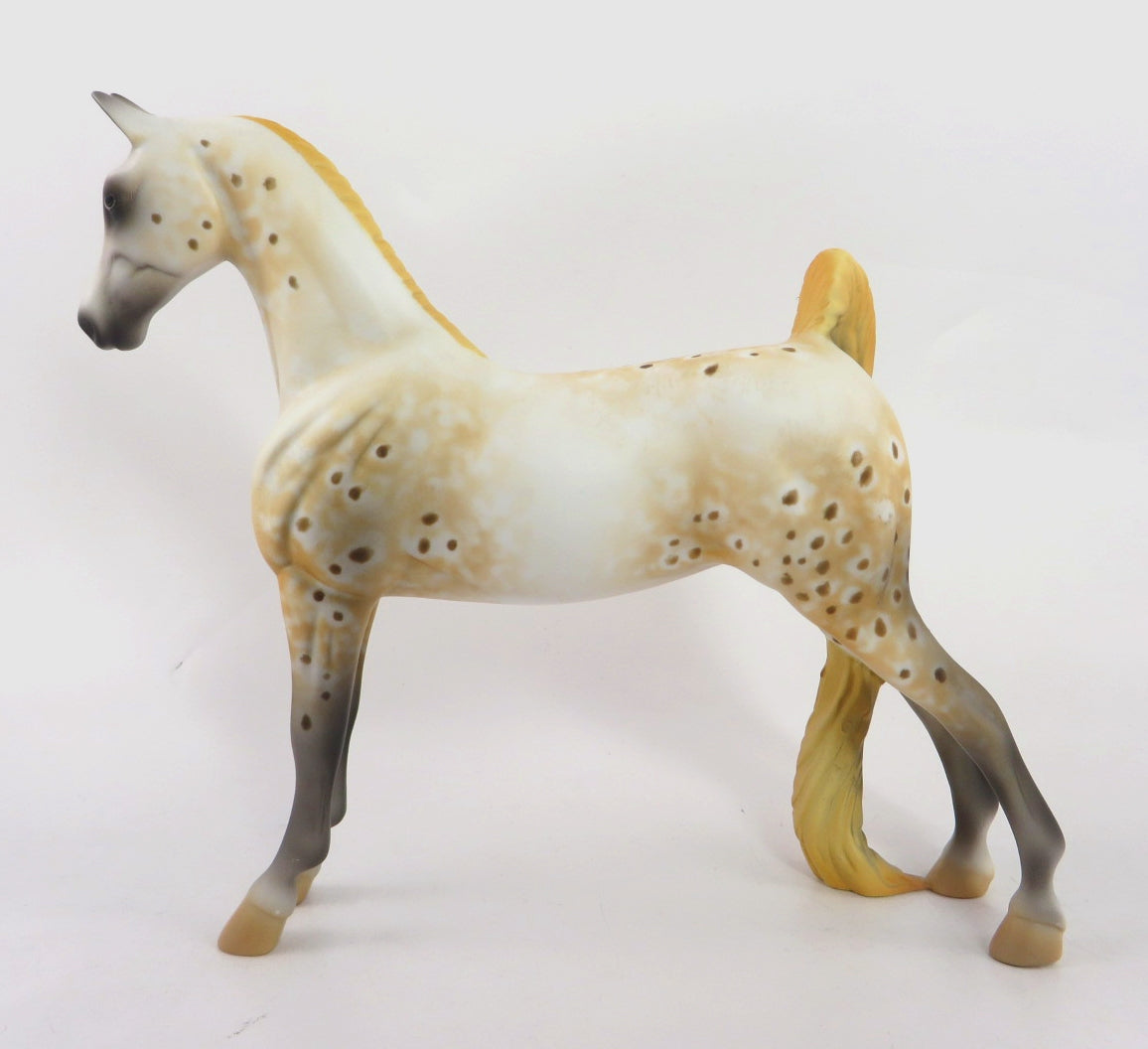 PUMPKIN PIE - OOAK GOLDEN LEOPARD APPY SADDLEBRED PEBBLE  BY AL KATT WHS19