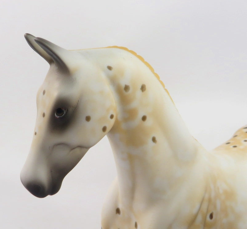 PUMPKIN PIE - OOAK GOLDEN LEOPARD APPY SADDLEBRED PEBBLE  BY AL KATT WHS19