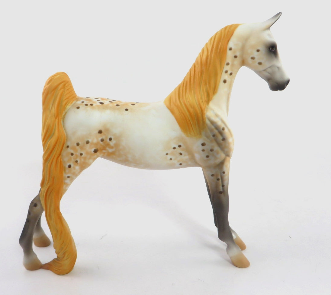 PUMPKIN PIE - OOAK GOLDEN LEOPARD APPY SADDLEBRED PEBBLE  BY AL KATT WHS19