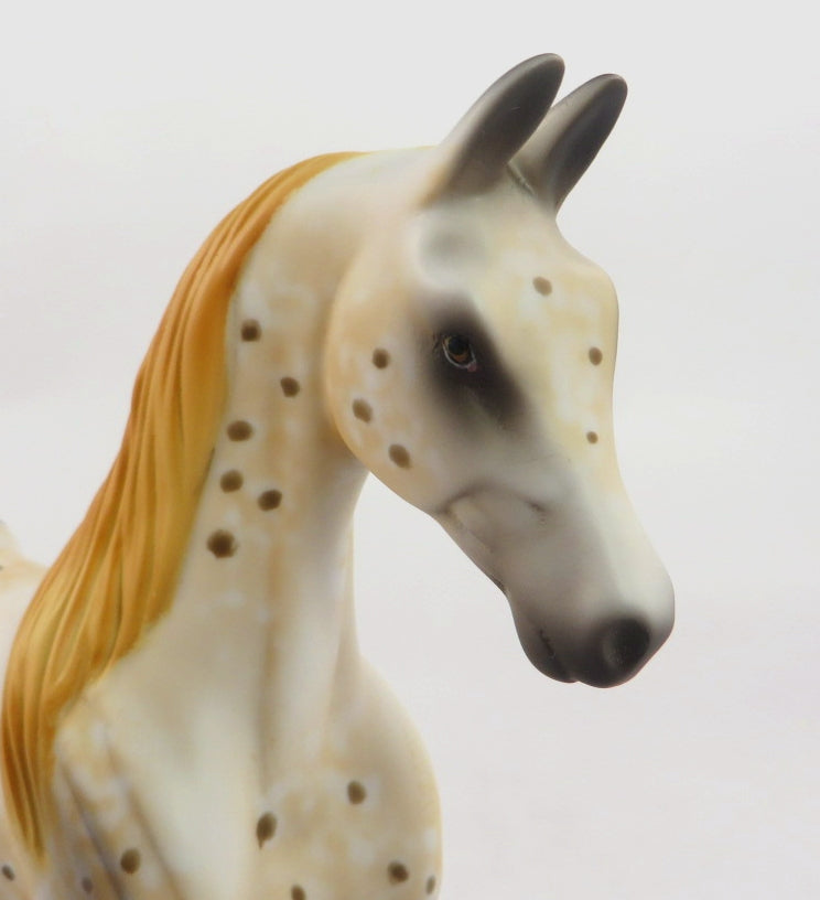 PUMPKIN PIE - OOAK GOLDEN LEOPARD APPY SADDLEBRED PEBBLE  BY AL KATT WHS19