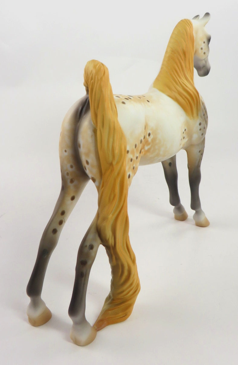 PUMPKIN PIE - OOAK GOLDEN LEOPARD APPY SADDLEBRED PEBBLE  BY AL KATT WHS19