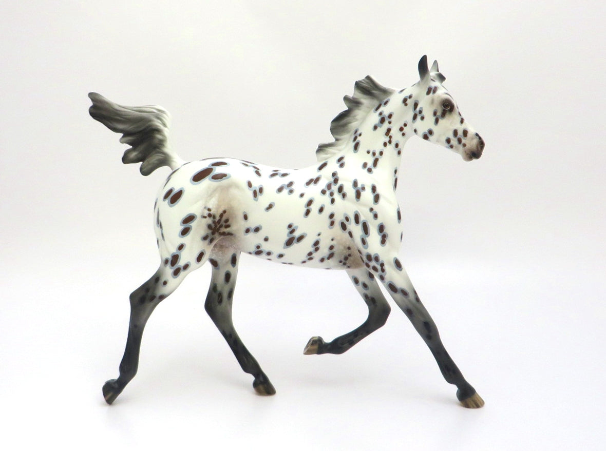 RAISIN PIE - LE-6 DARK BAY LEOPARD APPALOOSA YEARLING MODEL HORSE EA/MW 20