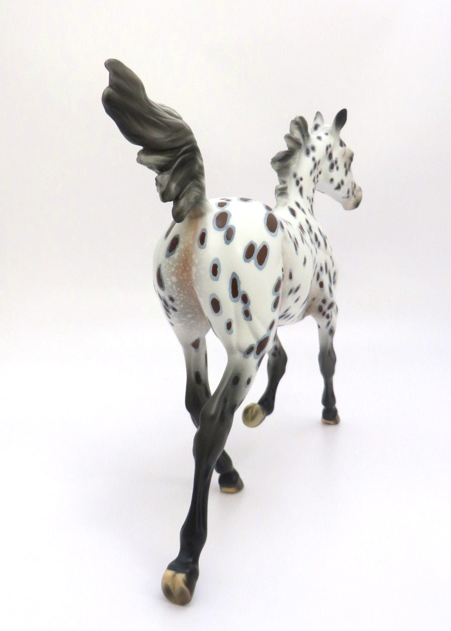 RAISIN PIE - LE-6 DARK BAY LEOPARD APPALOOSA YEARLING MODEL HORSE EA/MW 20