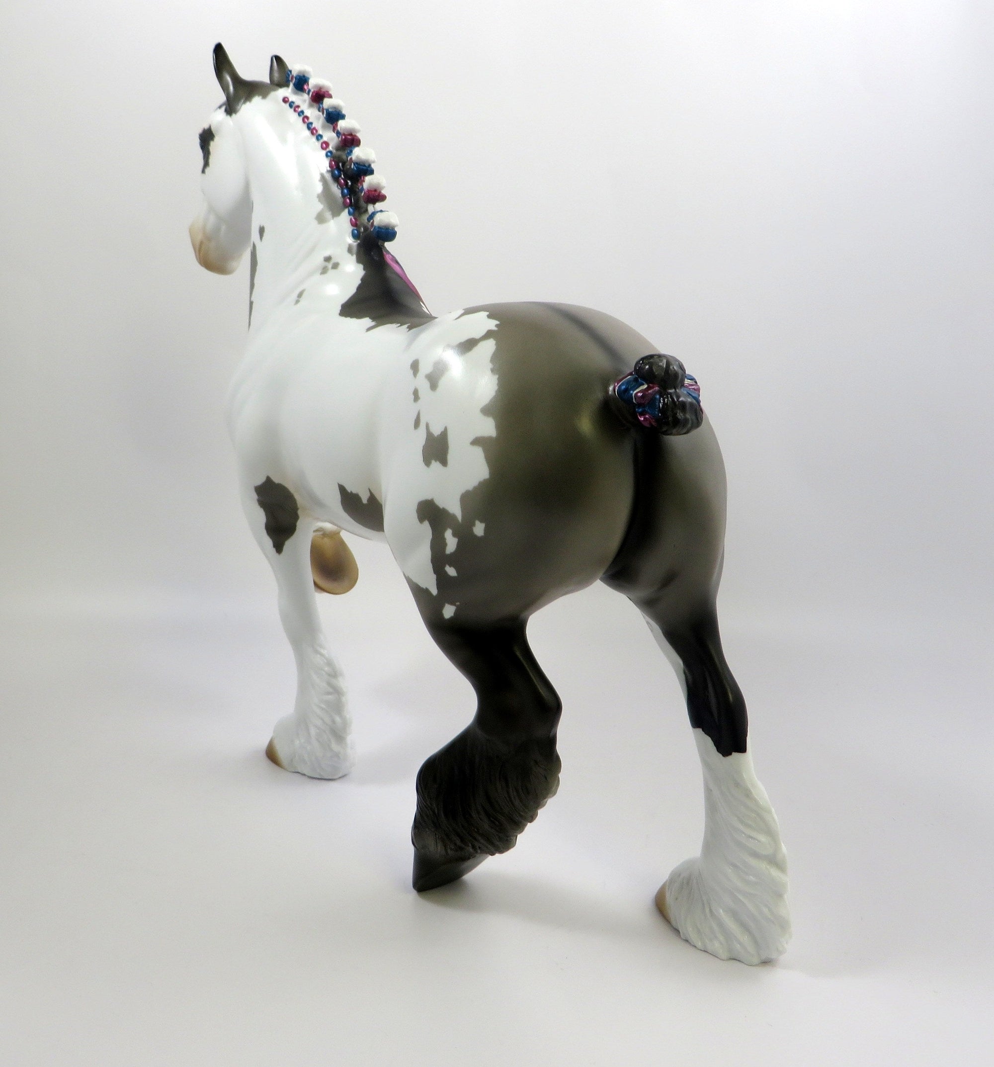 REGAL BEAGLE -- OOAK GRULLA PINTO TROTTING DRAFTER BY AUDREY DIXON EQ19