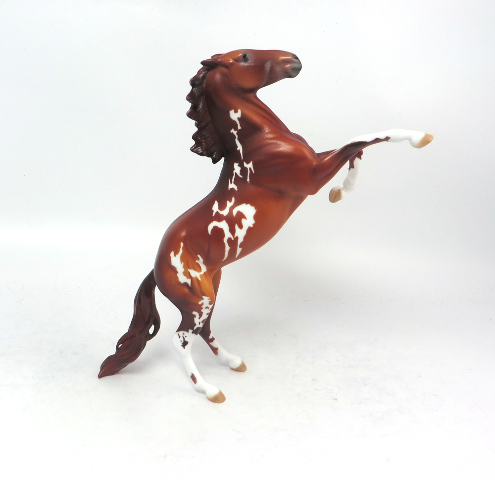 BIZZY BONE-- OOAK CHESTNUT REARING PEBBLE BY DAWN QUICK EA19