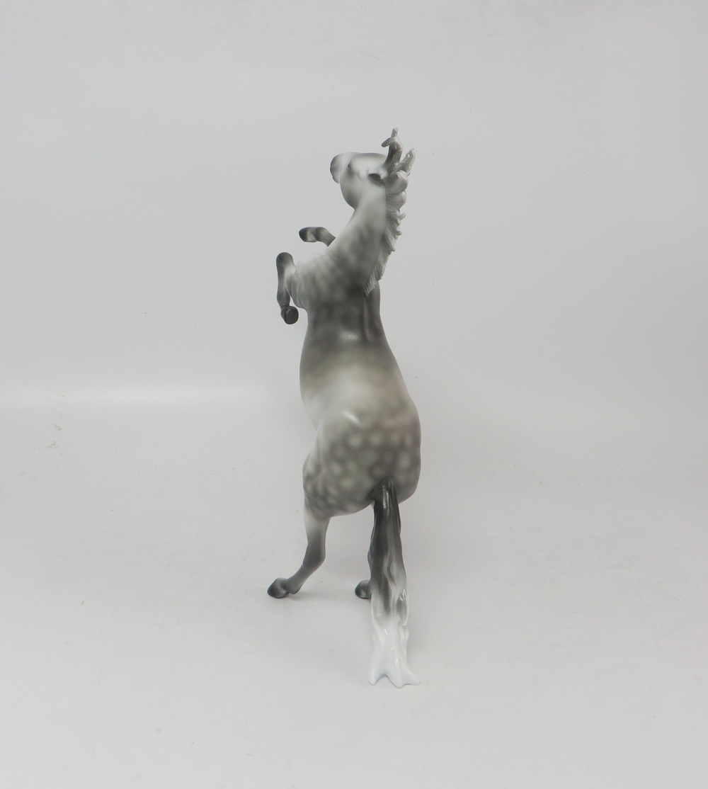 STORM- LE-30 DAPPLED GREY CUSTOM REARING PEBBLE BY AUDREY DIXON EQUINE AFFAIRE 19 AND MIDWEST 19