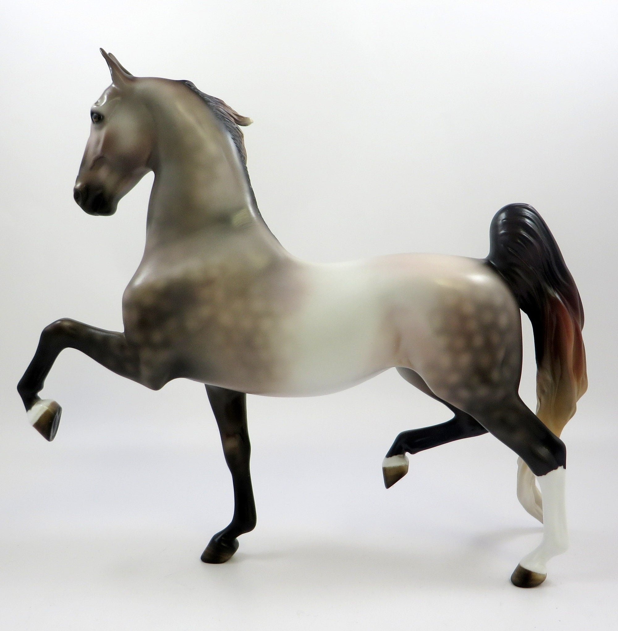 REGENT -OOAK DAPPLE ROSE GREY SADDLEBRED MODEL HORSE EQ 19