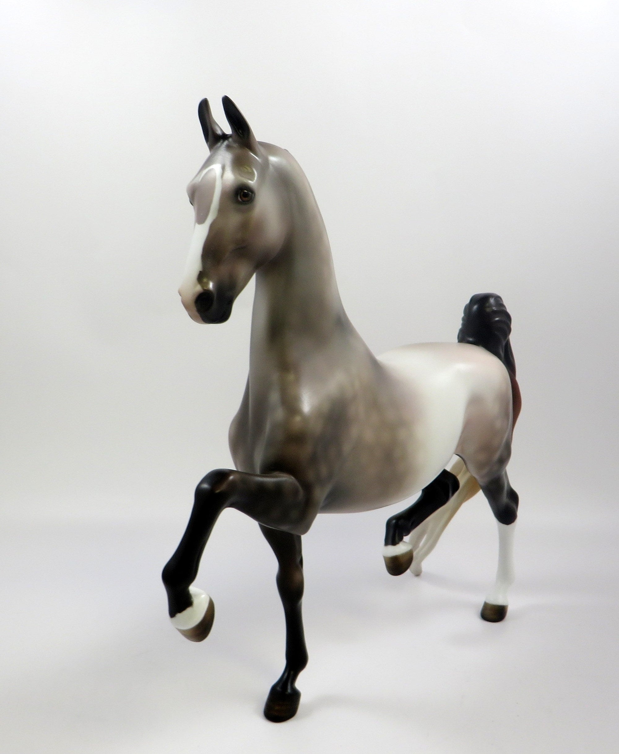 REGENT -OOAK DAPPLE ROSE GREY SADDLEBRED MODEL HORSE EQ 19