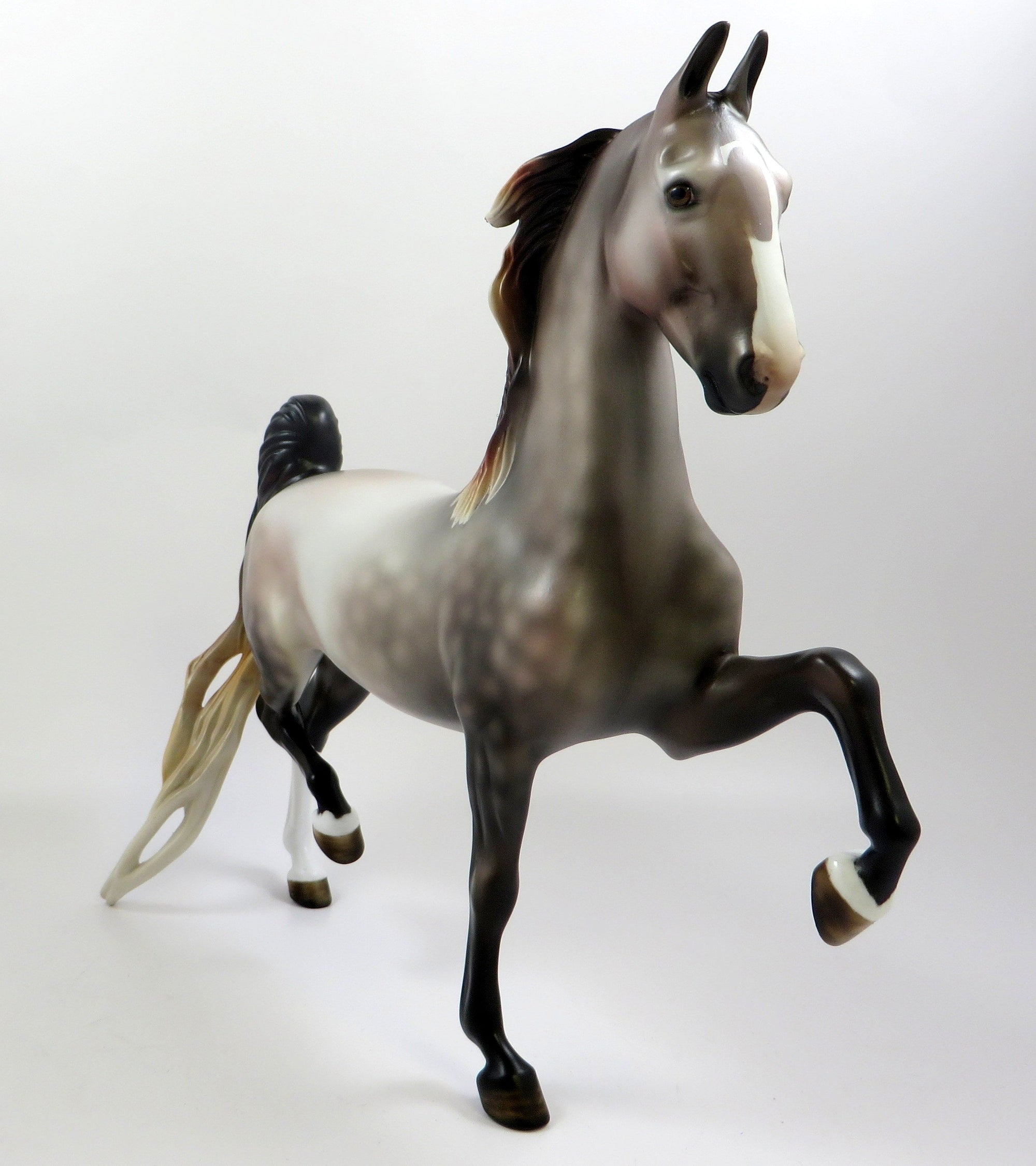 REGENT -OOAK DAPPLE ROSE GREY SADDLEBRED MODEL HORSE EQ 19