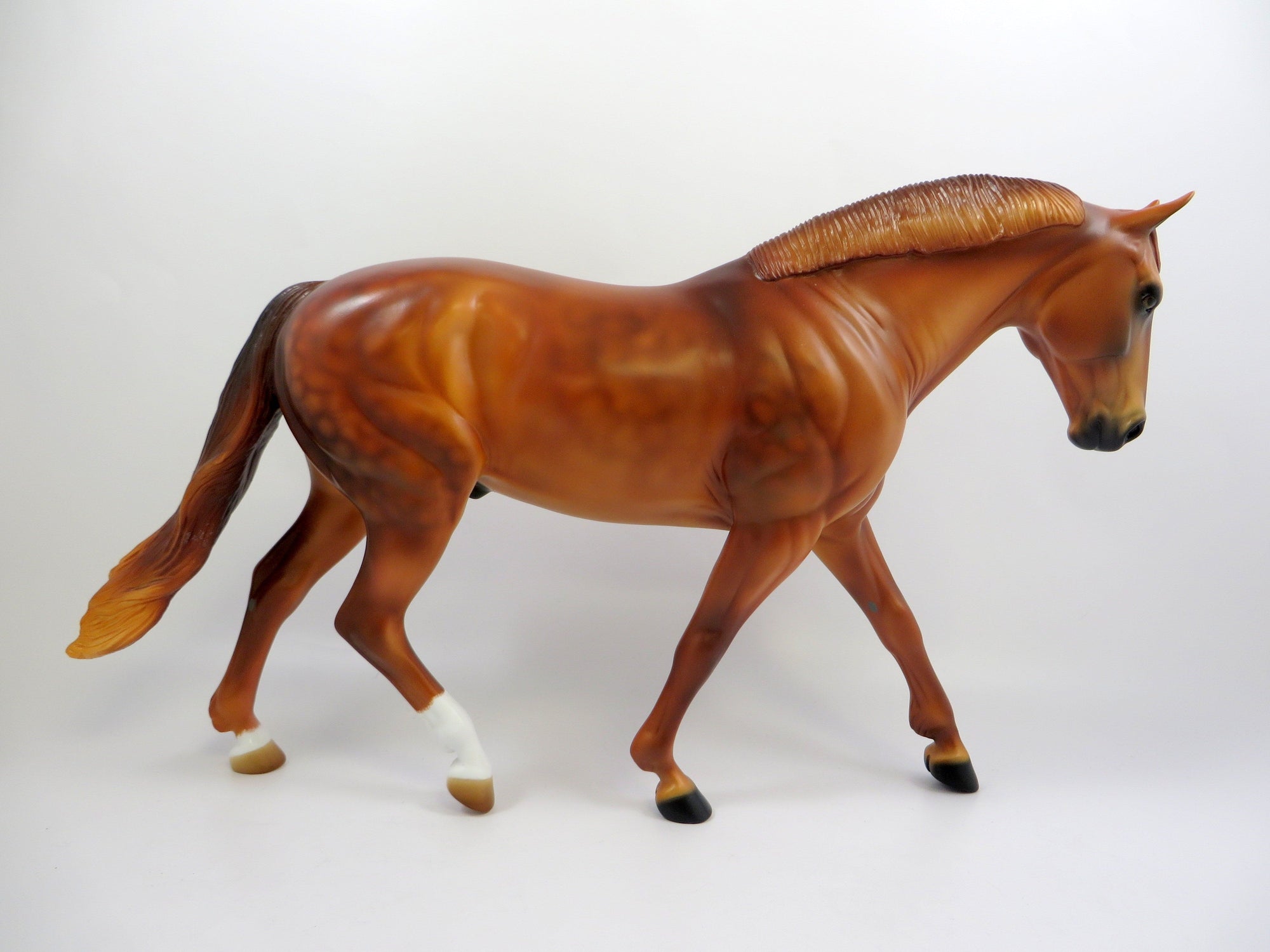 RIPPIN TIDES-OOAK DAPPLE CHESTNUT IRISH DRAFT MODEL HORSE 5/16/19