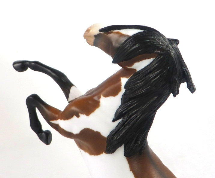 ROCCO-OOAK DARK BAY PINTO REARING PEBBLES MODEL HORSE 2/12/20