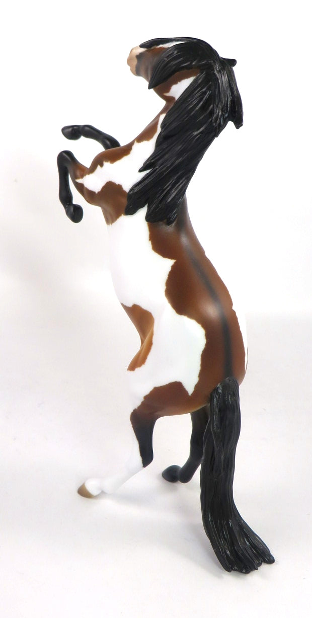 ROCCO-OOAK DARK BAY PINTO REARING PEBBLES MODEL HORSE 2/12/20
