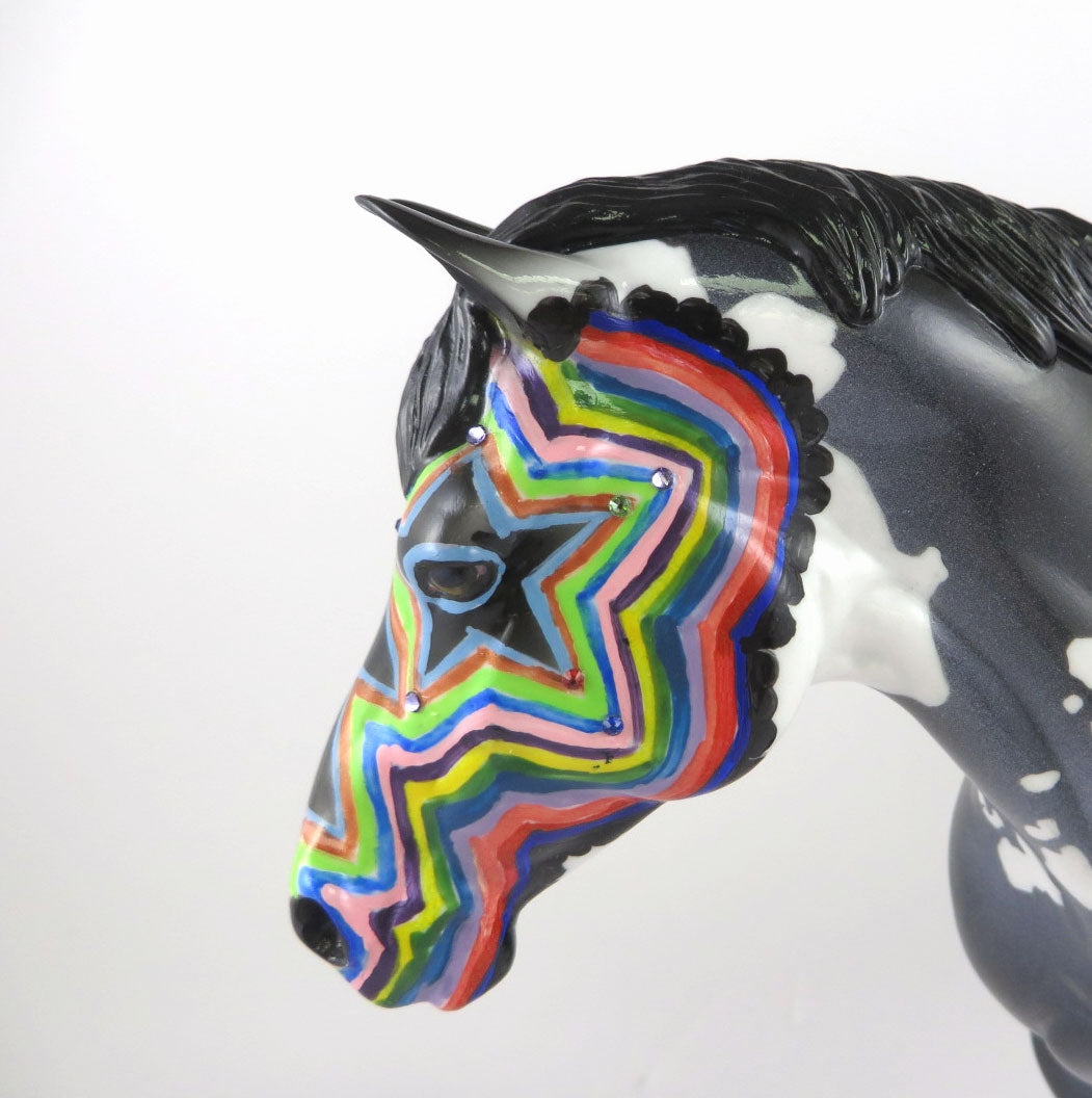 ROCK STAR -OOAK BLACK PAINT ROAN HEAVY DRAFT SUGAR SKULL DECORATOR BY DAWN QUICK MM19