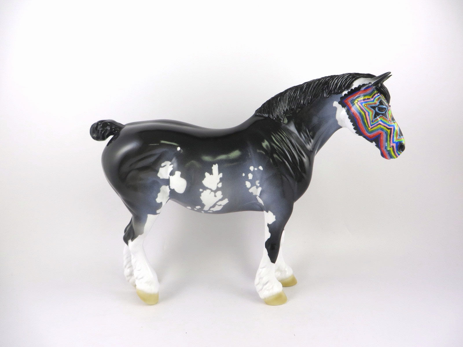 ROCK STAR -OOAK BLACK PAINT ROAN HEAVY DRAFT SUGAR SKULL DECORATOR BY DAWN QUICK MM19