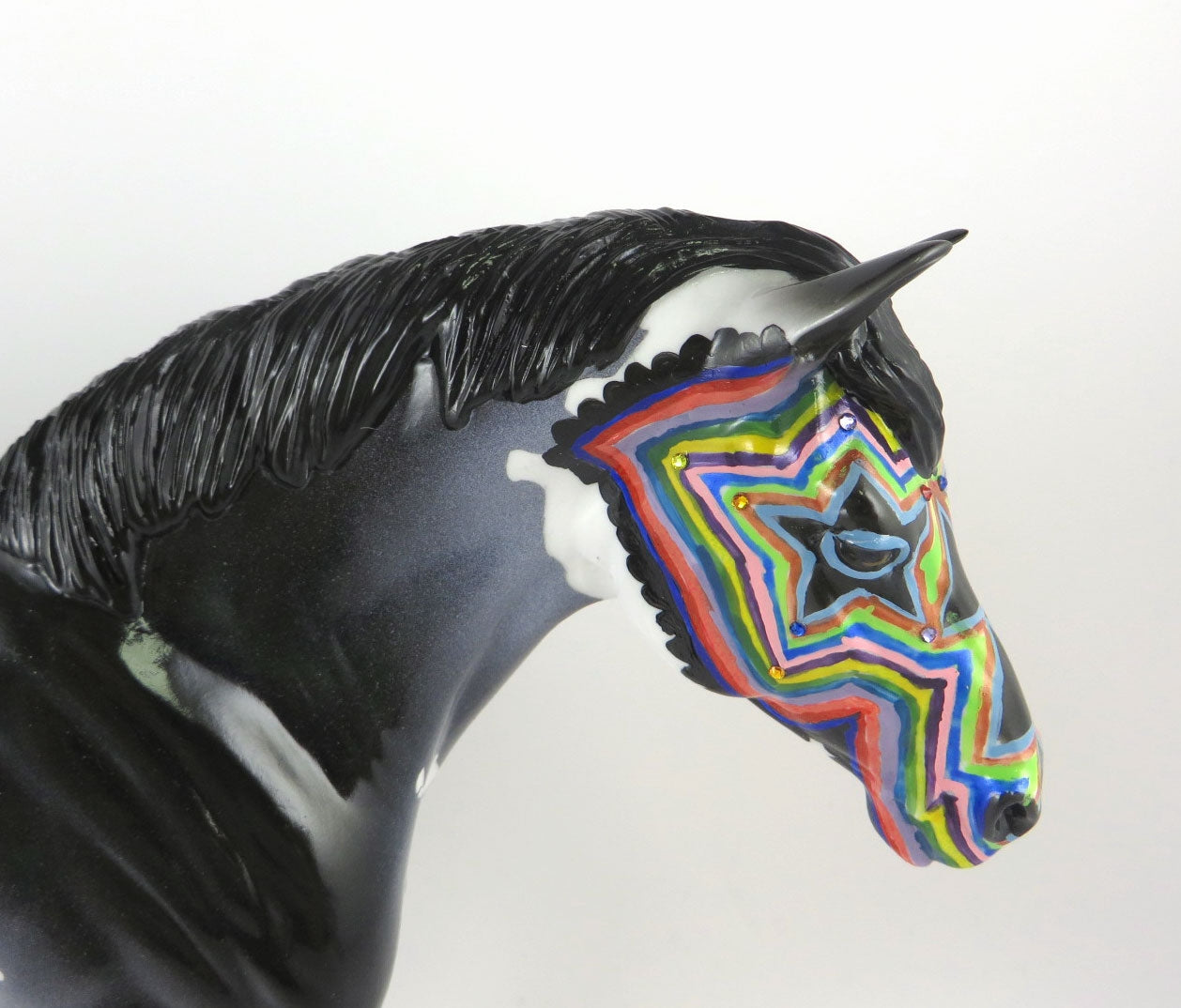 ROCK STAR -OOAK BLACK PAINT ROAN HEAVY DRAFT SUGAR SKULL DECORATOR BY DAWN QUICK MM19