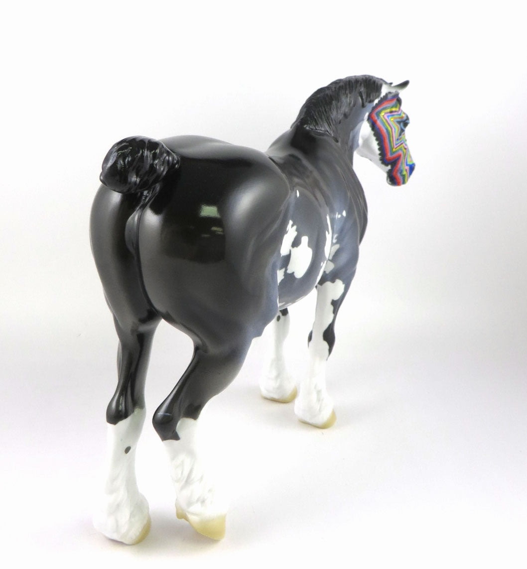 ROCK STAR -OOAK BLACK PAINT ROAN HEAVY DRAFT SUGAR SKULL DECORATOR BY DAWN QUICK MM19