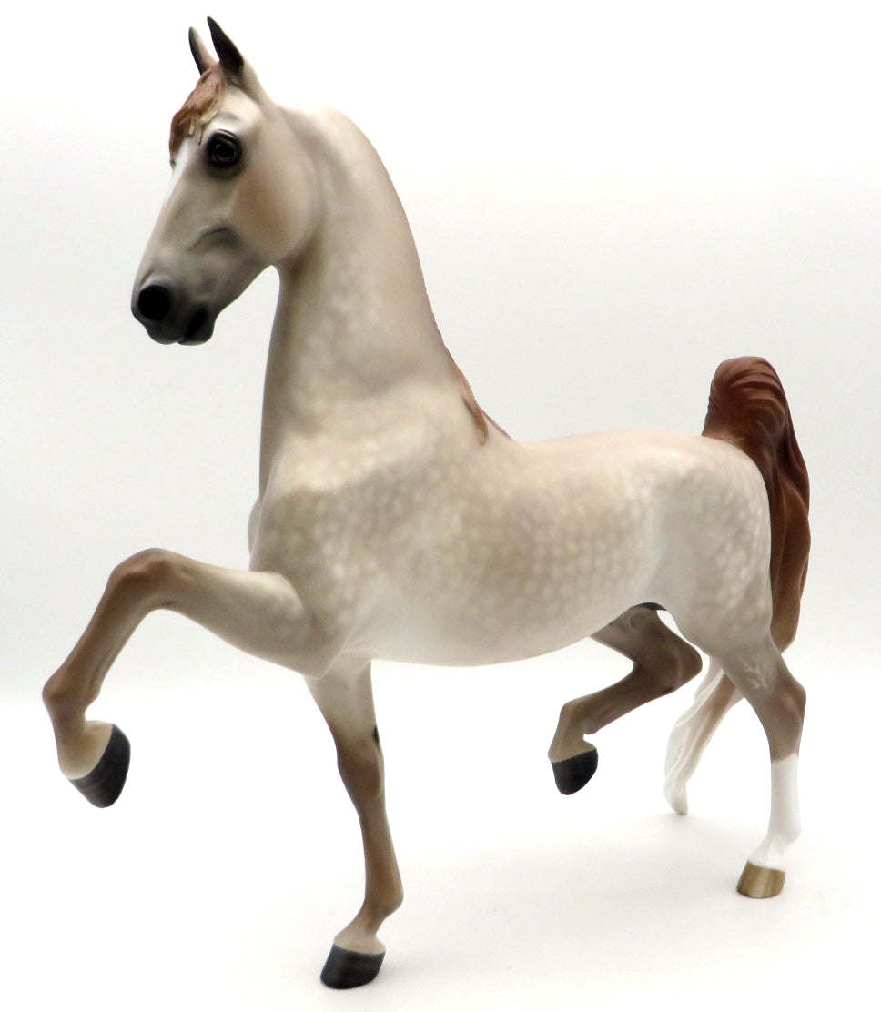 ROCKIN IT-OOAK DAPPLE ROSE GREY SADDLEBRED BY SHERYL LEISURE 1/17/21