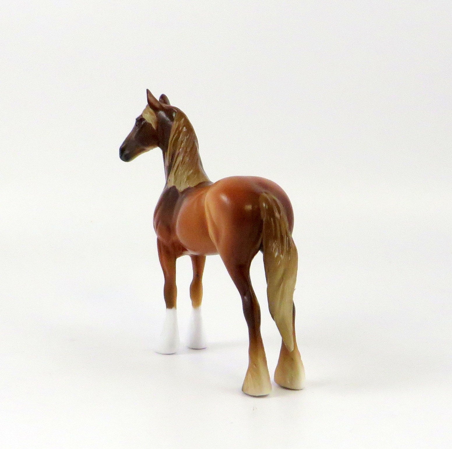 ROYSE-OOAK FLAXEN CHESTNUT STANDING DRAFT CHIP MODEL HORSE EQ 19