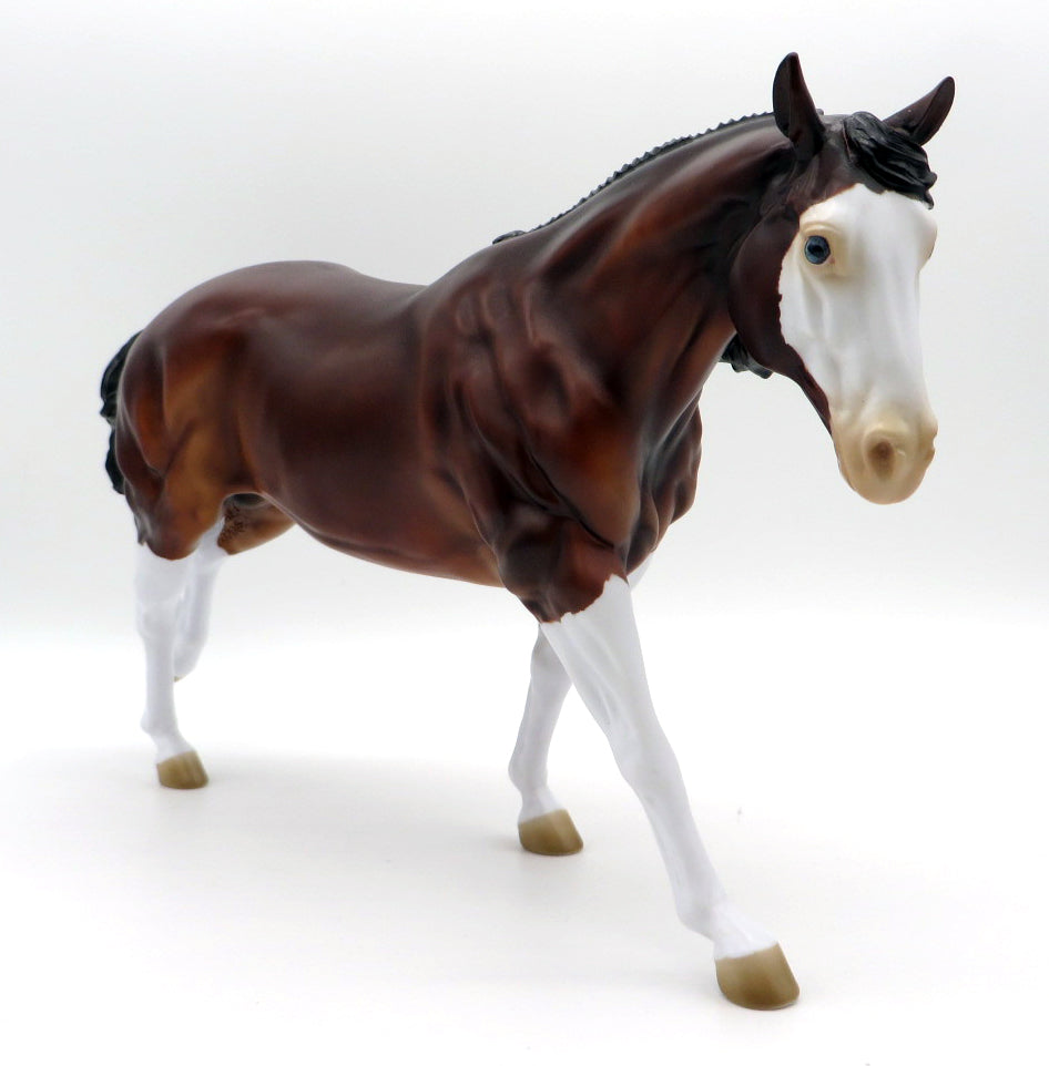Run Run Rudolph - OOAK Bay Splash Running Stock Horse painted by Kayla  12/2/21