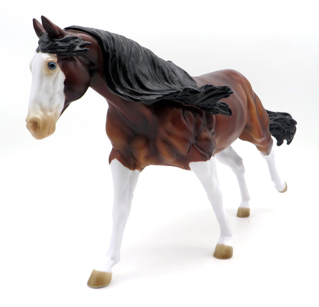 Run Run Rudolph - OOAK Bay Splash Running Stock Horse painted by Kayla  12/2/21