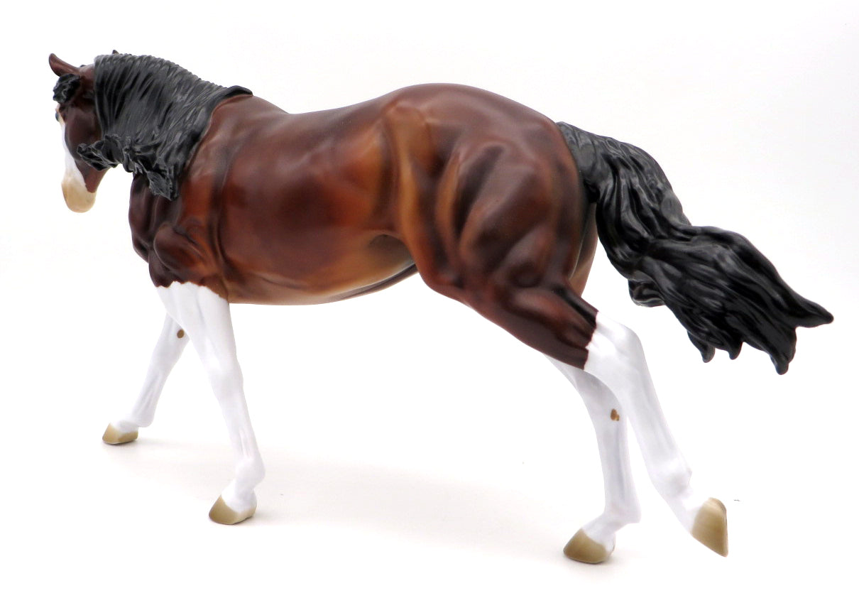 Run Run Rudolph - OOAK Bay Splash Running Stock Horse painted by Kayla  12/2/21