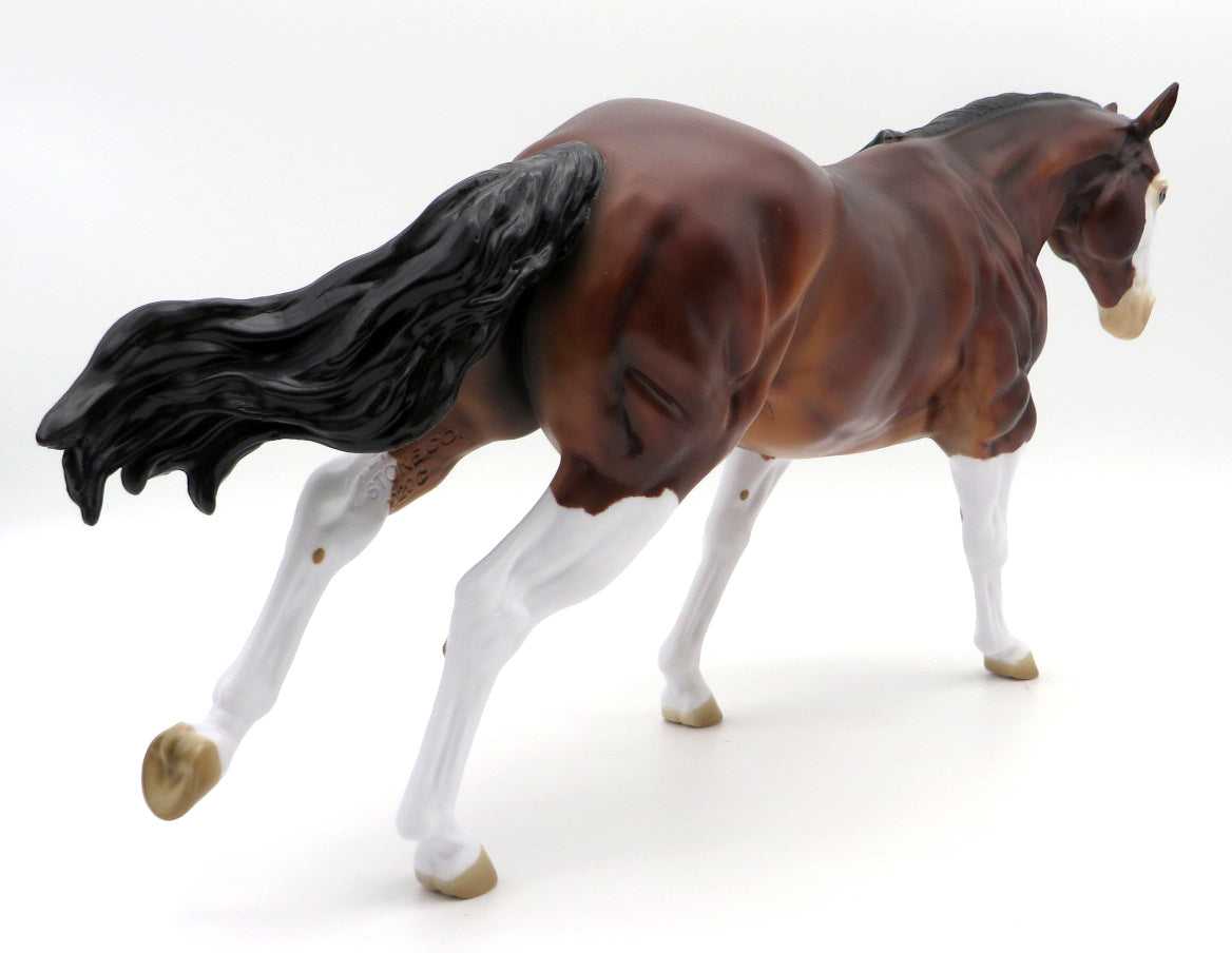 Run Run Rudolph - OOAK Bay Splash Running Stock Horse painted by Kayla  12/2/21