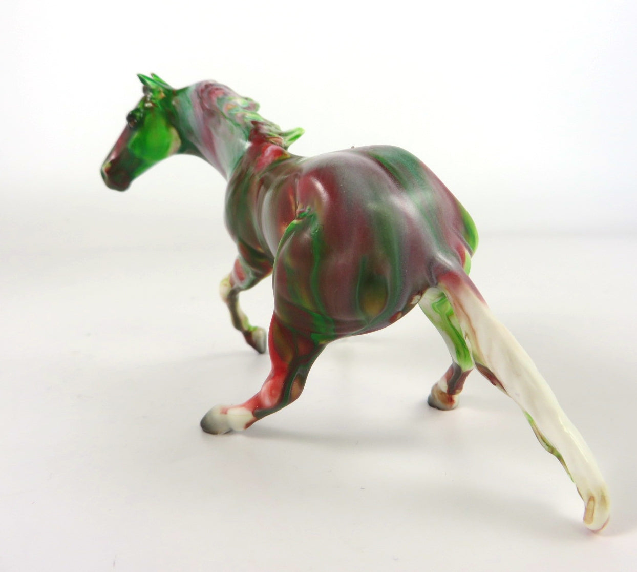 SCARLET RED-GREEN CUTTER CHIP -OOAK   DECORATOR CUTTER CHIP BY KAYLA WESSE WHS19