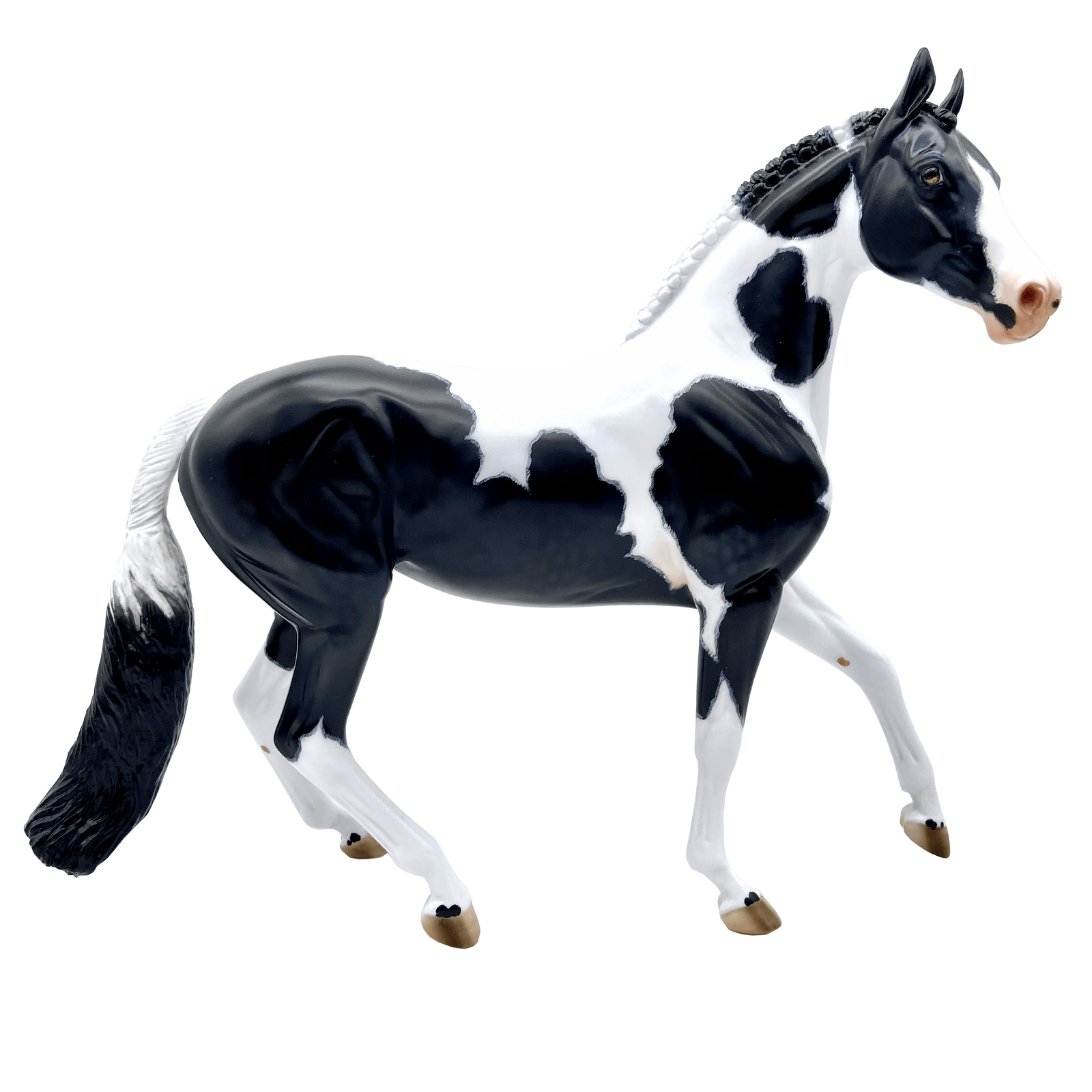 Secret Garden-LE-25 Non Mapped Black and White Pinto Arabian Mare painted by Julie Keim EQ 2021