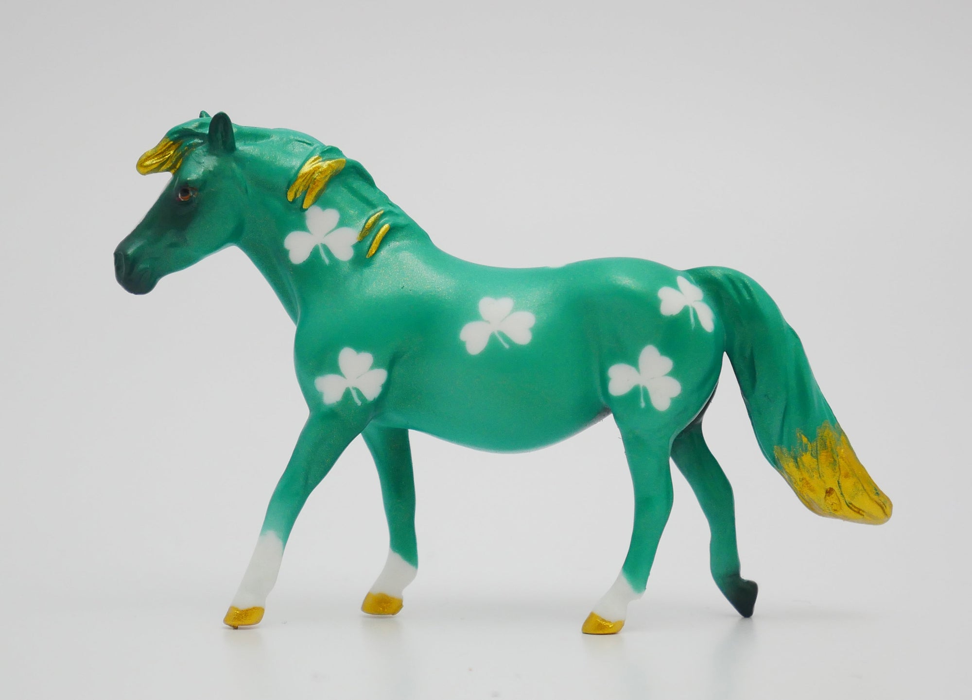 SHENANIGANS - OOAK ST. PATRICKS DAY DECO PONY CHIP MODEL HORSE 3/13/20
