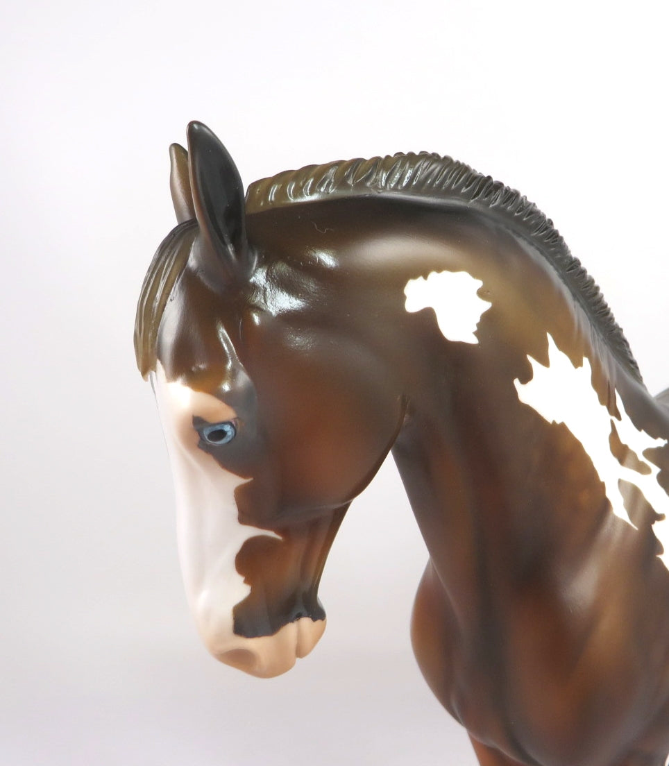 SILENT KNIGHT -LE-3  DAPPLE BAY PAINT ANDALUSIAN MODEL HORSE BY AUDREY DIXON WHS 19