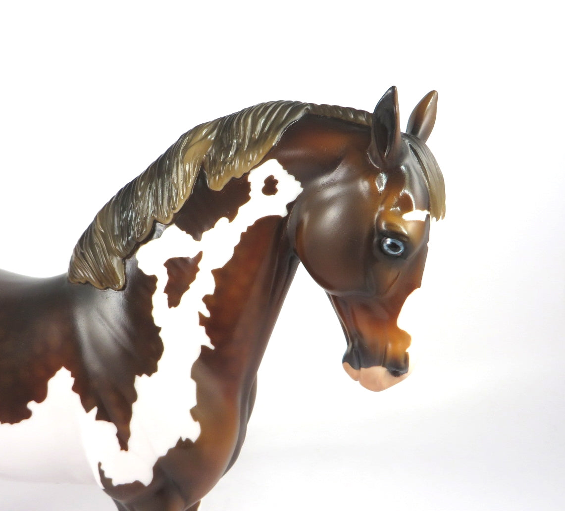 SILENT KNIGHT -LE-3  DAPPLE BAY PAINT ANDALUSIAN MODEL HORSE BY AUDREY DIXON WHS 19