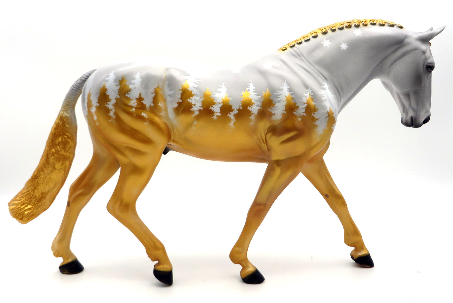 Silver and Gold - OOAK Irish Drafter Painted by Dawn Quick Holiday Sale 2021