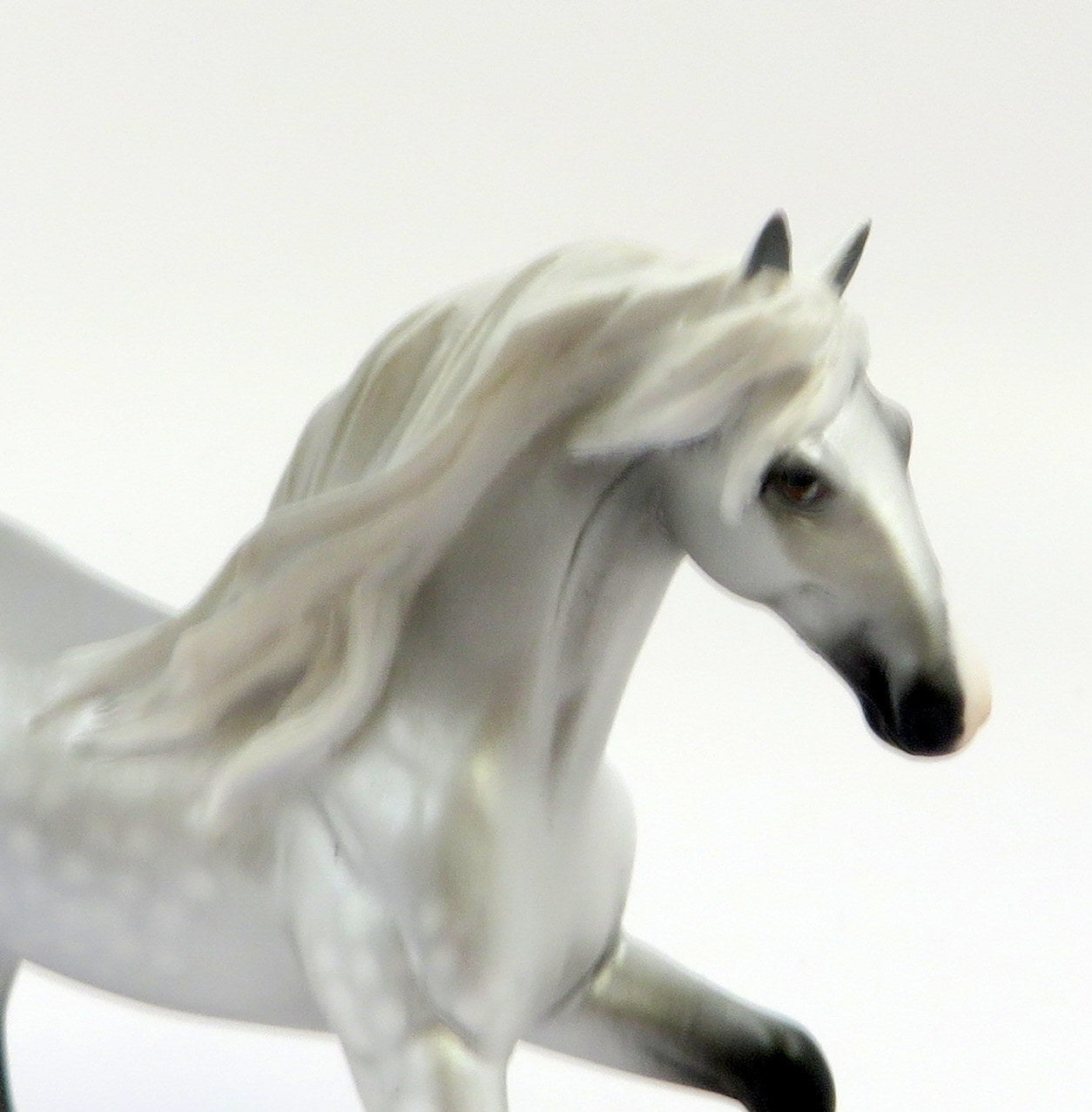 SIR GALAHAD-LE-5 LIGHT DAPPLE GREY FRIESIAN CHIP MODEL HORSE KNIGHTS OF THE ROUND TABLE EQ19