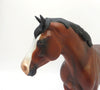 SLEEPING BEAR - LE-5 RED BAY WITH CUSTOM MANE, TAIL, AND FORELOCK MODEL HORSE BY AUDREY DIXON EA/MW 20
