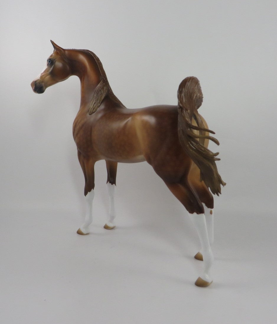 SLUMBER PARTY-OOAK DAPPLE CHESTNUT ARABIAN MODEL HORSE BY AUDREY DIXON PJ20