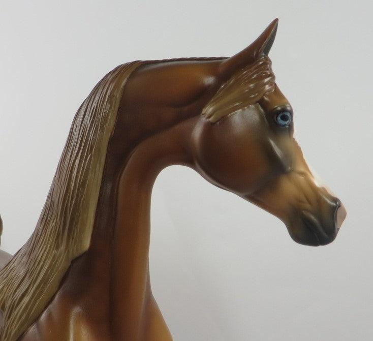 SLUMBER PARTY-OOAK DAPPLE CHESTNUT ARABIAN MODEL HORSE BY AUDREY DIXON PJ20