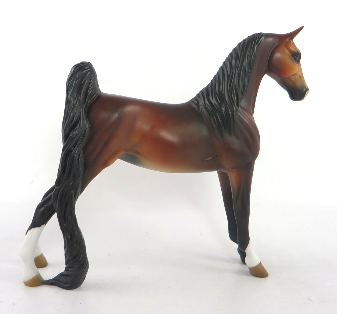 SNAP DECISION- OOAK DAPPLE BAY SADDLEBRED PEBBLES BY MELISSA FOX SB20