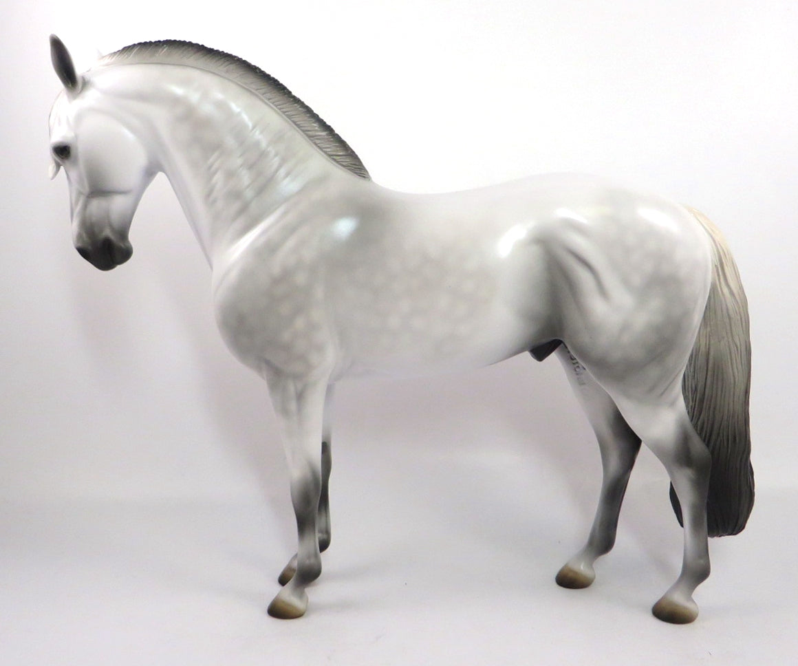 SNEAKING OUT - OOAK LIGHT DAPPLE GREY ANDALUSIAN MODEL HORSE BY MISSY FOX  PJ20
