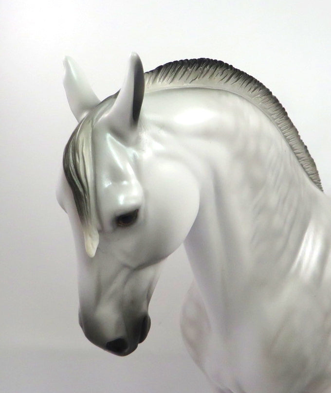 SNEAKING OUT - OOAK LIGHT DAPPLE GREY ANDALUSIAN MODEL HORSE BY MISSY FOX  PJ20