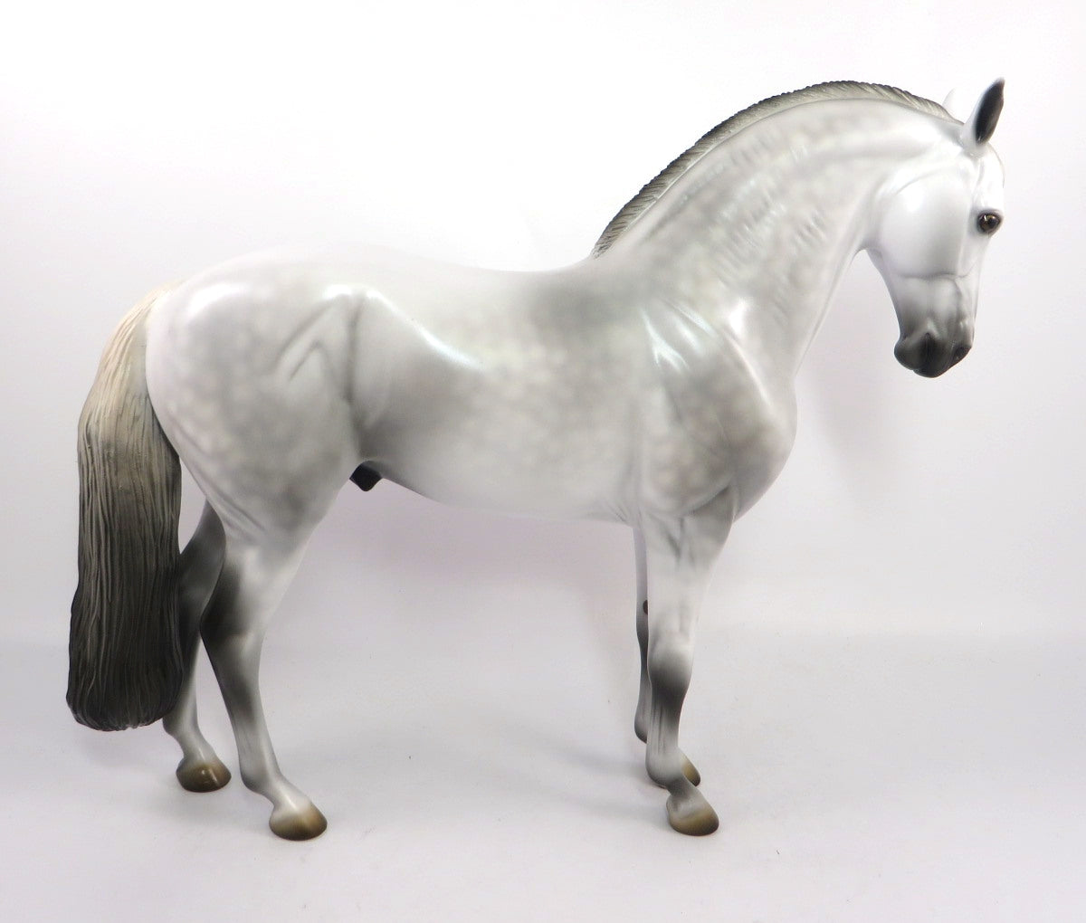 SNEAKING OUT - OOAK LIGHT DAPPLE GREY ANDALUSIAN MODEL HORSE BY MISSY FOX  PJ20