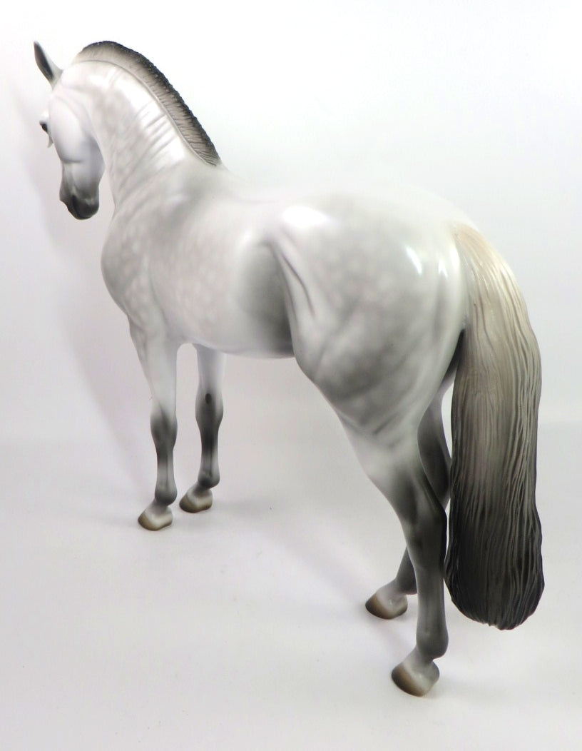 SNEAKING OUT - OOAK LIGHT DAPPLE GREY ANDALUSIAN MODEL HORSE BY MISSY FOX  PJ20