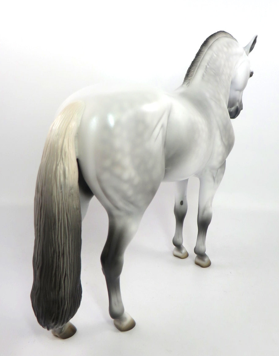 SNEAKING OUT - OOAK LIGHT DAPPLE GREY ANDALUSIAN MODEL HORSE BY MISSY FOX  PJ20